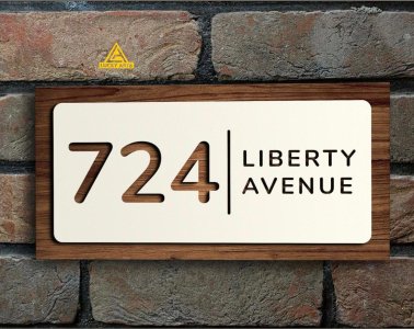 Modern Wooden Name Plate | Lucky Arts