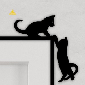 Cute Cat Door Edge Frame | Lucky Arts